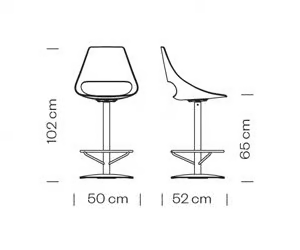 ECHO 333B - Technopolymer stool with back by Et al. - view 3